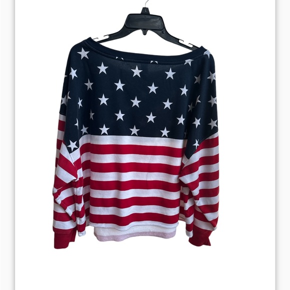 Old Navy Women’s American Flag print Sweatshirt size 1X - Picture 5 of 7